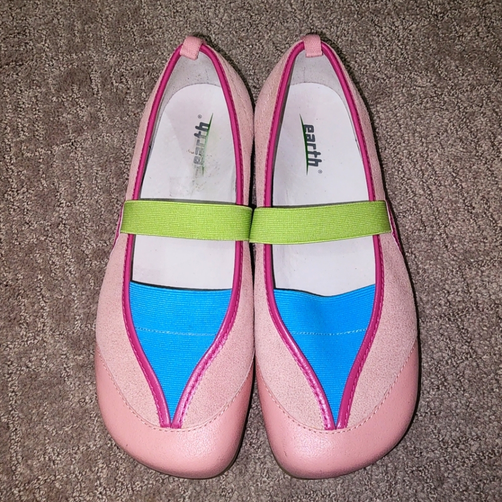 🌎Earth Kalso Negative Heel Intrigue Shoes - Size 10 - Pink/Blue/Lime Green